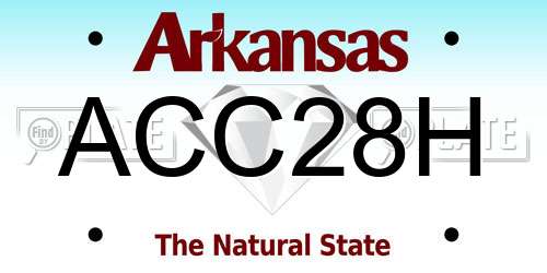 ACC28H Arkansas License Plate