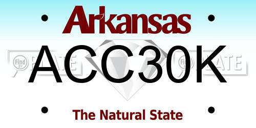 ACC30K Arkansas License Plate