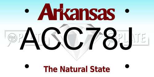 ACC78J Arkansas License Plate