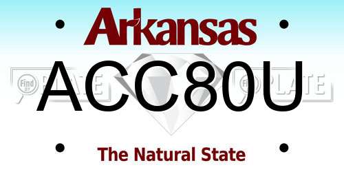 ACC80U Arkansas License Plate