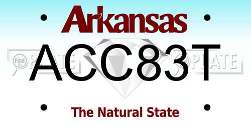 ACC83T Arkansas License Plate