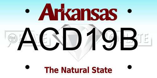 ACD19B Arkansas License Plate