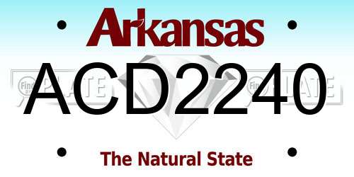 ACD2240 Arkansas License Plate
