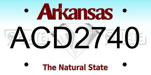 ACD2740 Arkansas License Plate