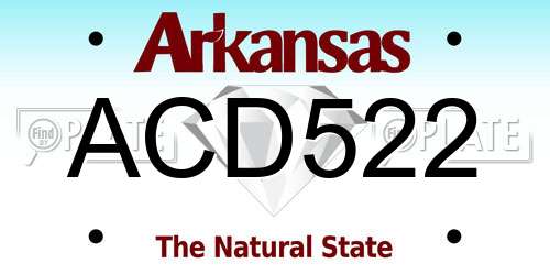 ACD522 Arkansas License Plate