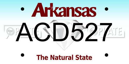 ACD527 Arkansas License Plate