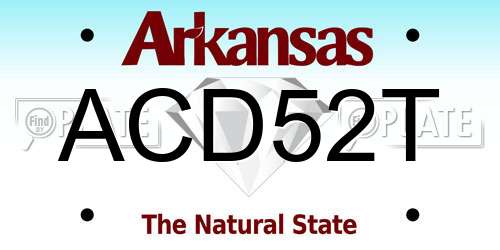 ACD52T Arkansas License Plate