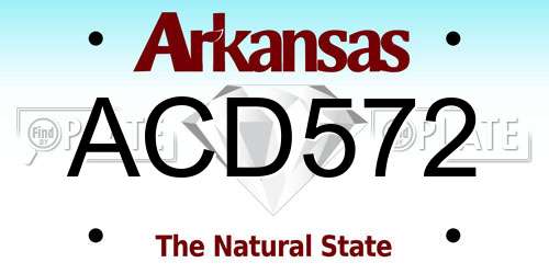 ACD572 Arkansas License Plate