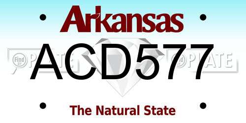 ACD577 Arkansas License Plate