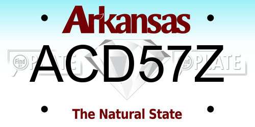 ACD57Z Arkansas License Plate