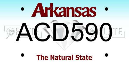 ACD590 Arkansas License Plate