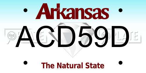 ACD59D Arkansas License Plate