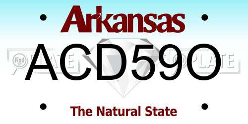 ACD59O Arkansas License Plate