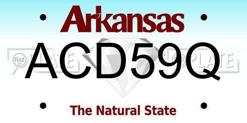 ACD59Q Arkansas License Plate