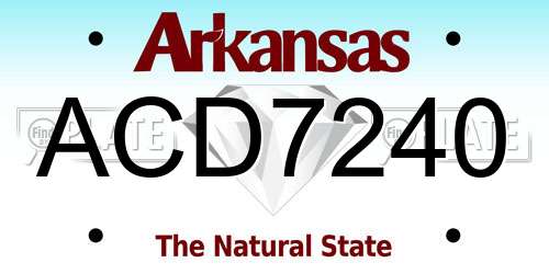 ACD7240 Arkansas License Plate