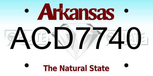 ACD7740 Arkansas License Plate