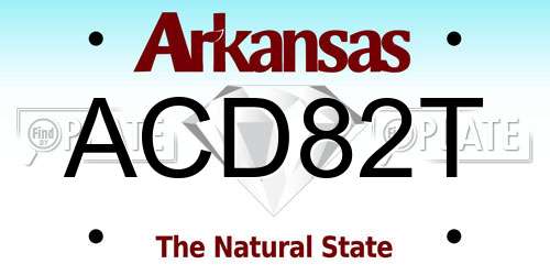 ACD82T Arkansas License Plate