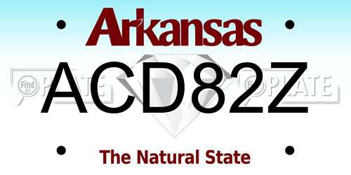 ACD82Z Arkansas License Plate