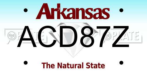 ACD87Z Arkansas License Plate