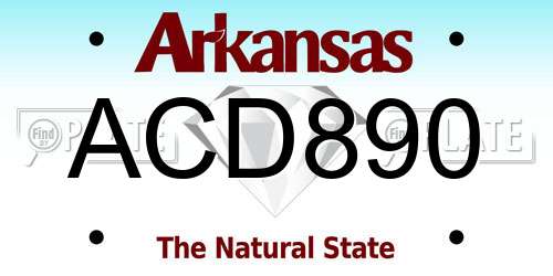 ACD890 Arkansas License Plate