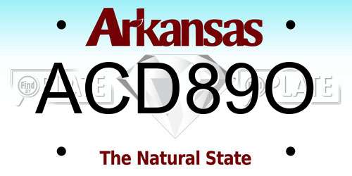 ACD89O Arkansas License Plate