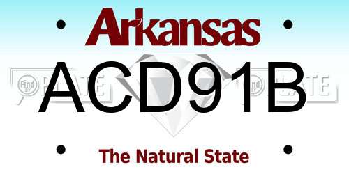 ACD91B Arkansas License Plate