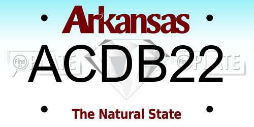 ACDB22 Arkansas License Plate