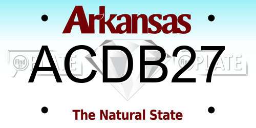 ACDB27 Arkansas License Plate