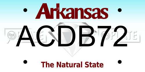 ACDB72 Arkansas License Plate