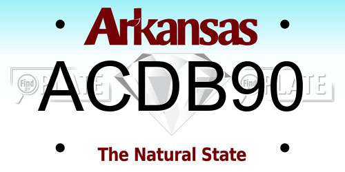 ACDB90 Arkansas License Plate