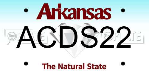 ACDS22 Arkansas License Plate