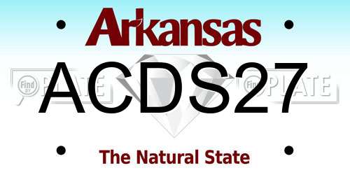 ACDS27 Arkansas License Plate