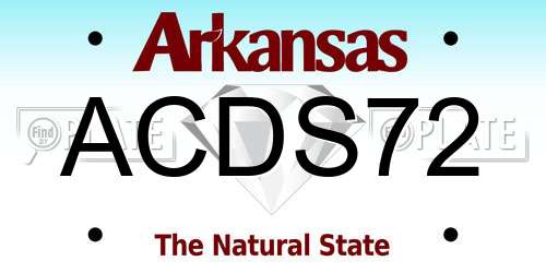 ACDS72 Arkansas License Plate