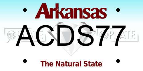 ACDS77 Arkansas License Plate