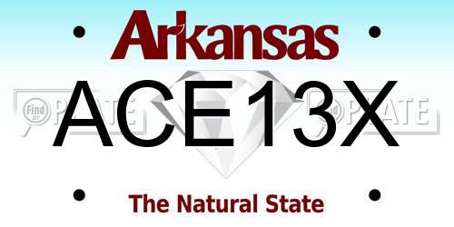 ACE13X Arkansas License Plate