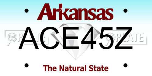 ACE45Z Arkansas License Plate