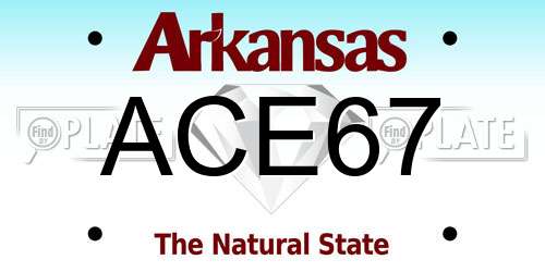 ACE67 Arkansas License Plate