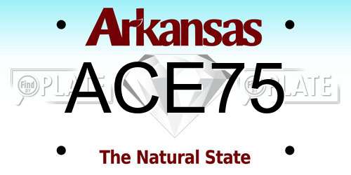 ACE75 Arkansas License Plate