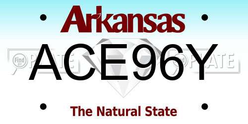 ACE96Y Arkansas License Plate