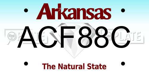 ACF88C Arkansas License Plate