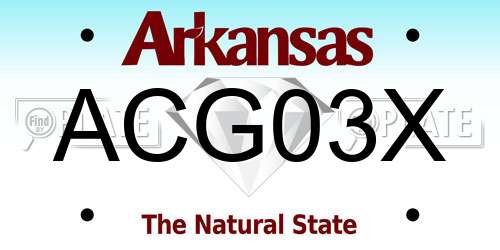ACG03X Arkansas License Plate