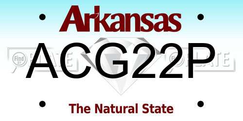 ACG22P Arkansas License Plate