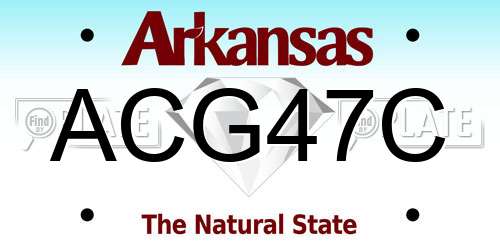 ACG47C Arkansas License Plate