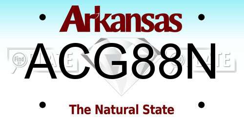 ACG88N Arkansas License Plate