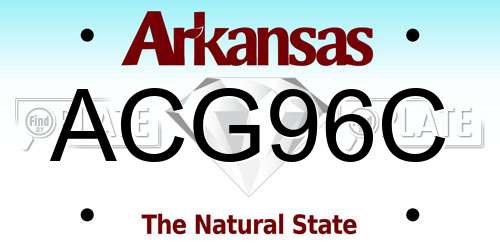 ACG96C Arkansas License Plate