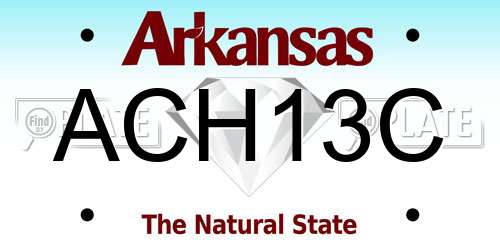 ACH13C Arkansas License Plate