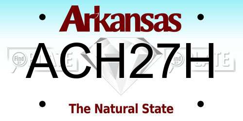 ACH27H Arkansas License Plate