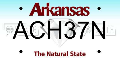 ACH37N Arkansas License Plate