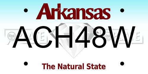 ACH48W Arkansas License Plate
