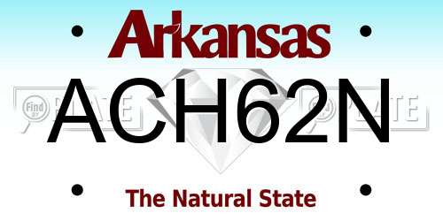 ACH62N Arkansas License Plate